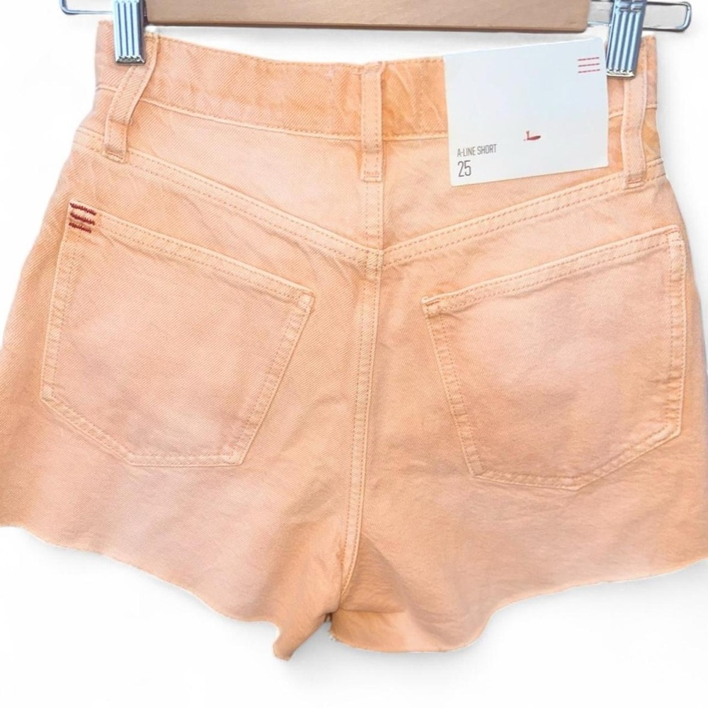 High Rise Denim Pastel Peach Women's A- Line Jean Shorts 25
